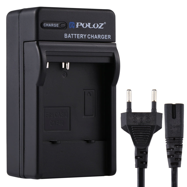 PULUZ EU Plug Battery Charger with Cable for CASIO CNP40 Battery - Battery Wall Charger by PULUZ | Online Shopping UK | buy2fix