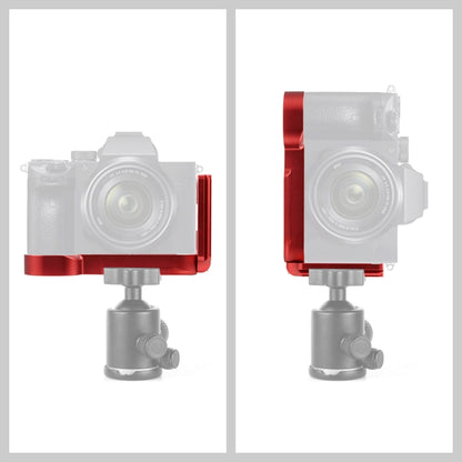 PULUZ 1/4 inch Vertical Shoot Quick Release L Plate Bracket Base Holder for Sony A7R / A7 / A7S(Red) - L-Bracket by PULUZ | Online Shopping UK | buy2fix