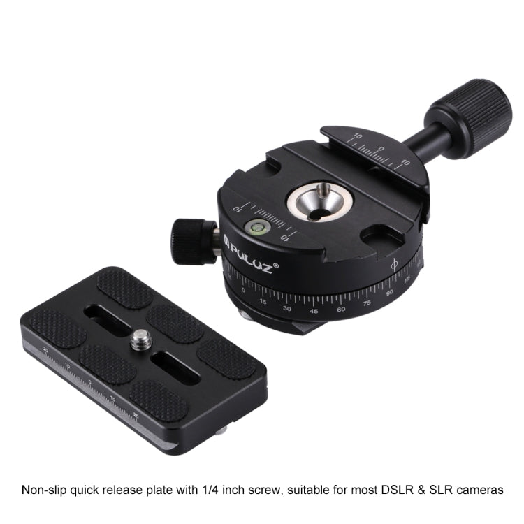 PULUZ Aluminum Alloy 360 Degree Rotation Panorama Ball Head with Quick Release Plate for Camera Tripod Head - Camera Accessories by PULUZ | Online Shopping UK | buy2fix