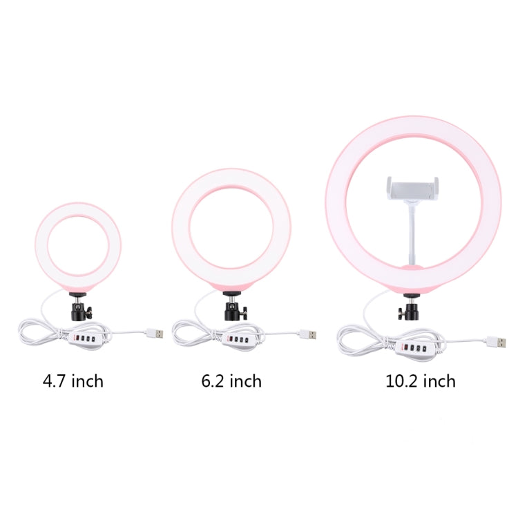 PULUZ 6.2 inch 16cm USB 3 Modes Dimmable LED Ring Vlogging Photography Video Lights with Tripod Ball Head(Pink) - Ring Light by PULUZ | Online Shopping UK | buy2fix