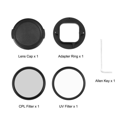 PULUZ 52mm CPL + UV Lens Filter with Adapter Ring for GoPro HERO12 Black /11 Black /11 Black Mini /10 Black /9 Black - Lens Adapter by PULUZ | Online Shopping UK | buy2fix