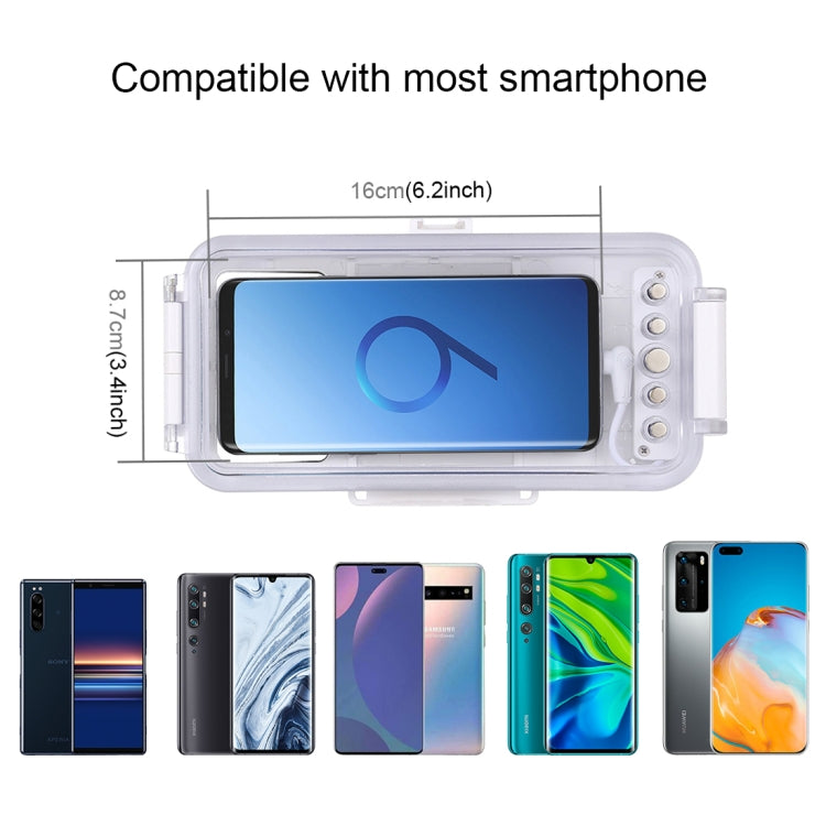 PULUZ 45m/147ft Waterproof Diving Case Photo Video Taking Underwater Housing Cover for iPhone 16 / 16 Pro / 15 / 15 Pro, Galaxy, Huawei, Xiaomi, Google Android OTG Smartphones with Type-C Port(White) - Galaxy S22+ 5G Cases by PULUZ | Online Shopping UK | buy2fix