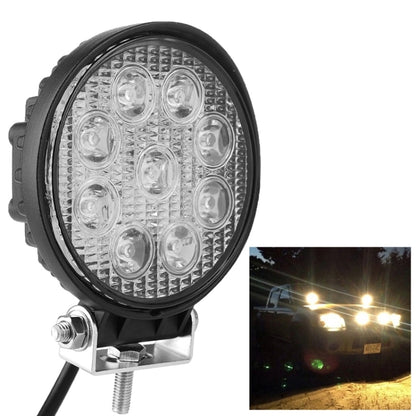 Round Shape 27W Bridgelux 2150lm 9 LED White Light Condenser Engineering Lamp / Waterproof IP67 SUVs Light, DC 10-30V(Black) - In Car by buy2fix | Online Shopping UK | buy2fix