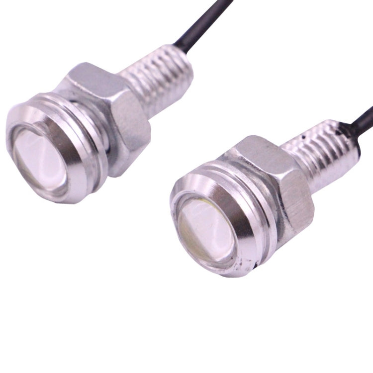 2 PCS 2x 2W Waterproof Eagle Eye Light White LED Light for Vehicles, Cable Length: 60cm(Silver) - In Car by buy2fix | Online Shopping UK | buy2fix