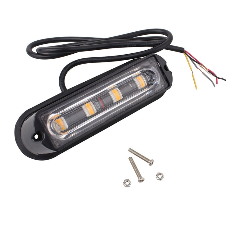 12W 720LM 4-LED Yellow Light 18 Flash Patterns Car Strobe Emergency Warning Light Lamp, DC 12V - In Car by buy2fix | Online Shopping UK | buy2fix