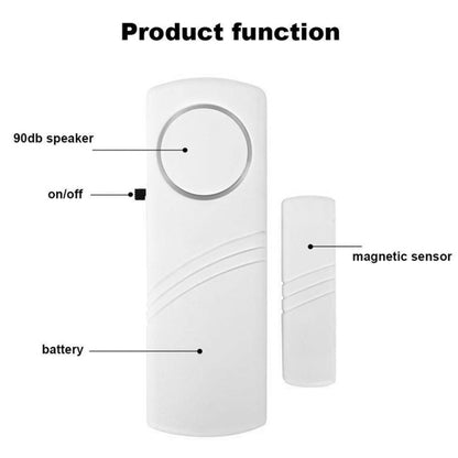 YL-333 Wireless Door Window Entry Safety Security Alarm(White) - Security by buy2fix | Online Shopping UK | buy2fix