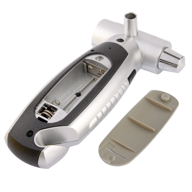 4 in 1 (Digital Tire Gauge + Flashlight + Emergency Hammer + Emergency Seat Belt Cutter) Emergency Utility Tool(Silver) - In Car by buy2fix | Online Shopping UK | buy2fix