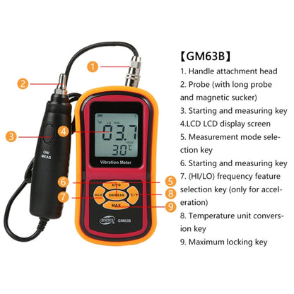 BENETECH GM63B Digital Vibration Meter - Consumer Electronics by BENETECH | Online Shopping UK | buy2fix