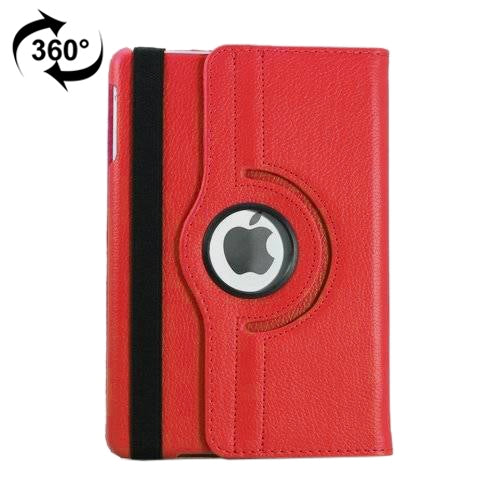 For iPad 9.7 (2018) & iPad 9.7 (2017) & Air 2 & Air 360 Degree Rotation Litchi Texture Leather Case with 2 Gears Holder(Red) - iPad 9.7 (2018) & (2017) Cases by buy2fix | Online Shopping UK | buy2fix