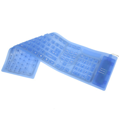 109 Keys USB 2.0 Full Sized Waterproof Flexible Silicone Keyboard (Blue) - Silicone / Sticker by buy2fix | Online Shopping UK | buy2fix