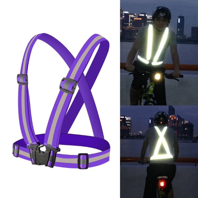 Night Riding Running Flexible Reflective Safety Vest(Purple) - Reflective Safety Clothing by buy2fix | Online Shopping UK | buy2fix