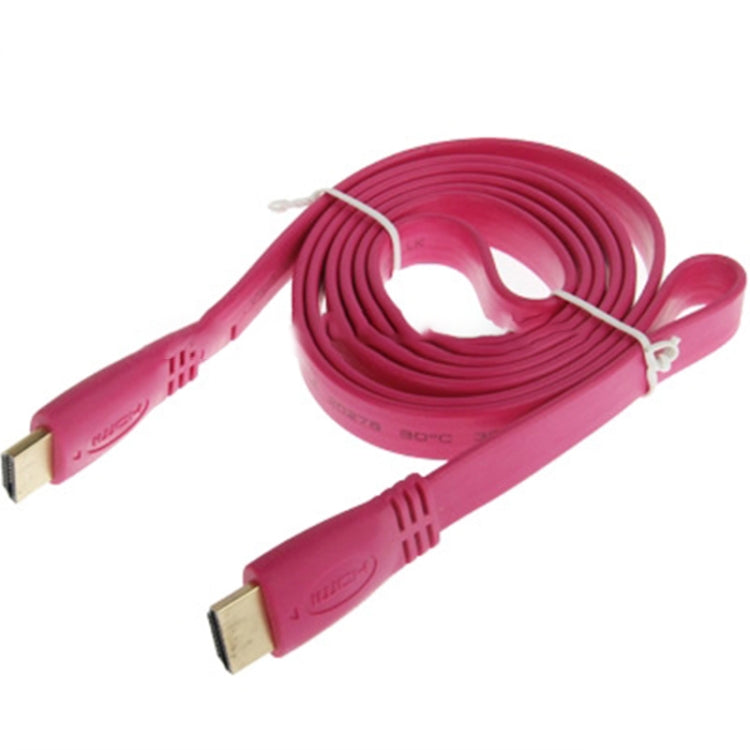 1.5m Gold Plated HDMI to HDMI 19Pin Flat Cable, 1.4 Version, Support Ethernet, 3D, 1080P, HD TV / Video / Audio etc(Magenta) - Cable by buy2fix | Online Shopping UK | buy2fix