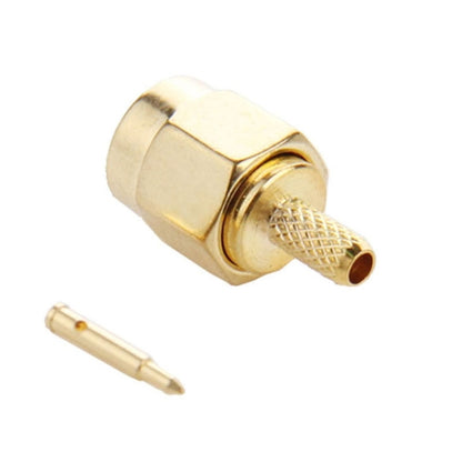 10 PCS Gold Plated Crimp SMA Male Plug Pin RF Connector Adapter for RG174 / RG316 / RG188 / RG179 Cable - Connectors by buy2fix | Online Shopping UK | buy2fix