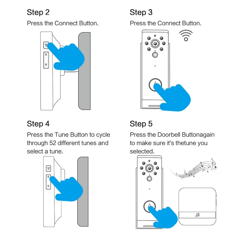 B10 52 Chimes 110dB Doorbell Receiver Low Power Consumption Home Door Tools, US Plug, AC 90-260V - Security by buy2fix | Online Shopping UK | buy2fix