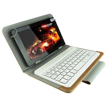 Universal Bluetooth Keyboard with Leather Tablet Case & Holder for Ainol / PiPO / Ramos 9.7 inch / 10.1 inch Tablet PC(Gold) - Universal Keyboard by buy2fix | Online Shopping UK | buy2fix