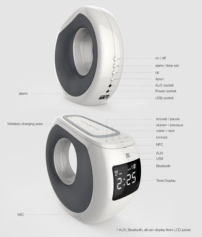 NILLKIN MC1 CE / RoHs / FCC Certificated QI Standard Wireless Charging Transmitter + Bluetooth Speaker, EU Plug , For iPhone, Galaxy, Sony, Lenovo, HTC, Huawei, Google, LG, Xiaomi, other Smartphones - Desktop Speaker by NILLKIN | Online Shopping UK | buy2fix