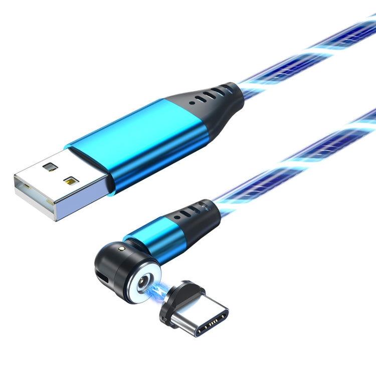 2.4A USB to USB-C / Type-C 540 Degree Bendable Streamer Magnetic Data Cable, Cable Length: 1m (Blue) - Mobile Accessories by buy2fix | Online Shopping UK | buy2fix