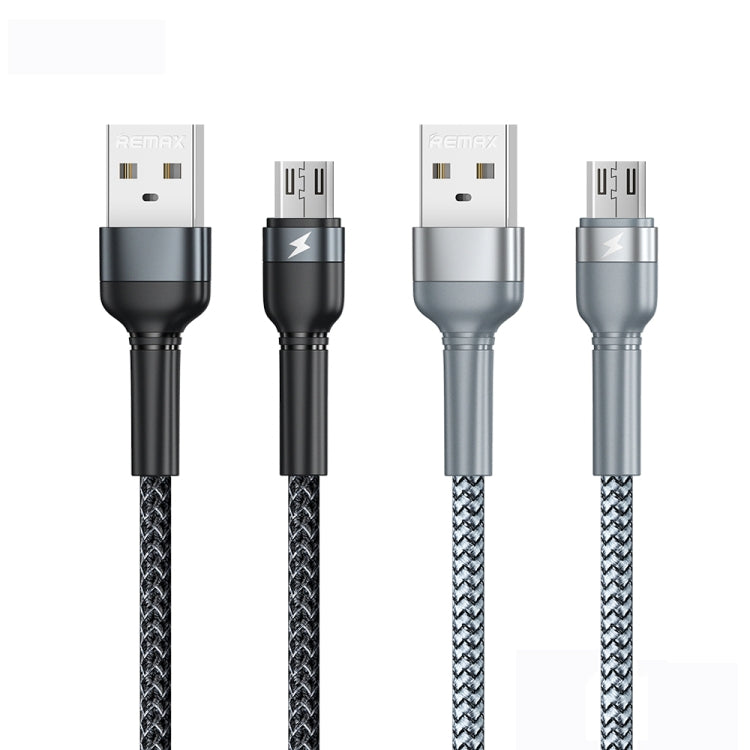 REMAX RC-124m 1m 2.4A USB to Micro USB Aluminum Alloy Braid Fast Charging Data Cable(Silver) - Micro USB Cable by REMAX | Online Shopping UK | buy2fix