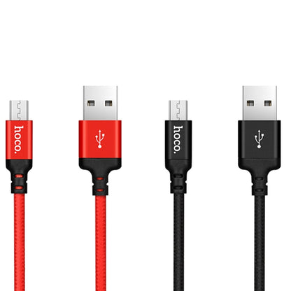 hoco X14 1m Nylon Braided Aluminium Alloy Micro USB to USB Data Sync Charging Cable(Red) - Micro USB Cable by hoco | Online Shopping UK | buy2fix
