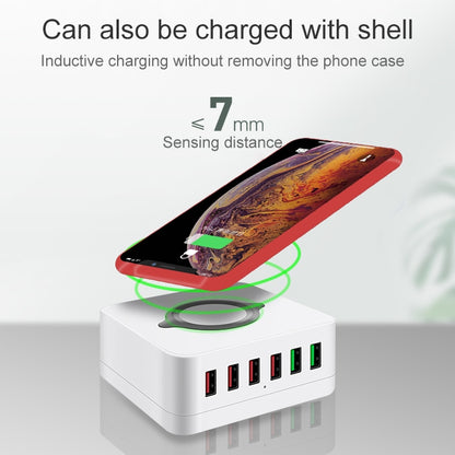 E6 7 In 1 Multi-function Wireless Charging Station USB Smart Socket Holder Stand - Multifunction Charger by buy2fix | Online Shopping UK | buy2fix