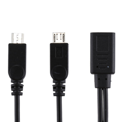 USB-C / Type-C Female to 2 x Micro USB Male Adapter Y Cable, Total Length: about 30cm - Multifunctional Cable by buy2fix | Online Shopping UK | buy2fix