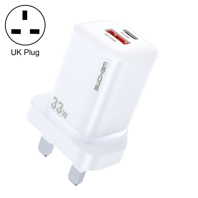 WK WP-U140 33W Power Series USB+USB-C/Type-C Fast Charger, Specifications: UK Plug(White) - Apple Accessories by WK | Online Shopping UK | buy2fix