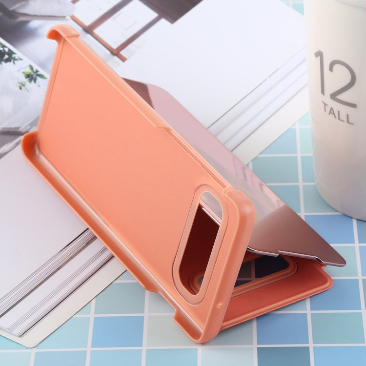PU Electroplating Mirror Horizontal Flip Leather Case for Galaxy S10, with Holder (Rose Gold) - Samsung Accessories by buy2fix | Online Shopping UK | buy2fix