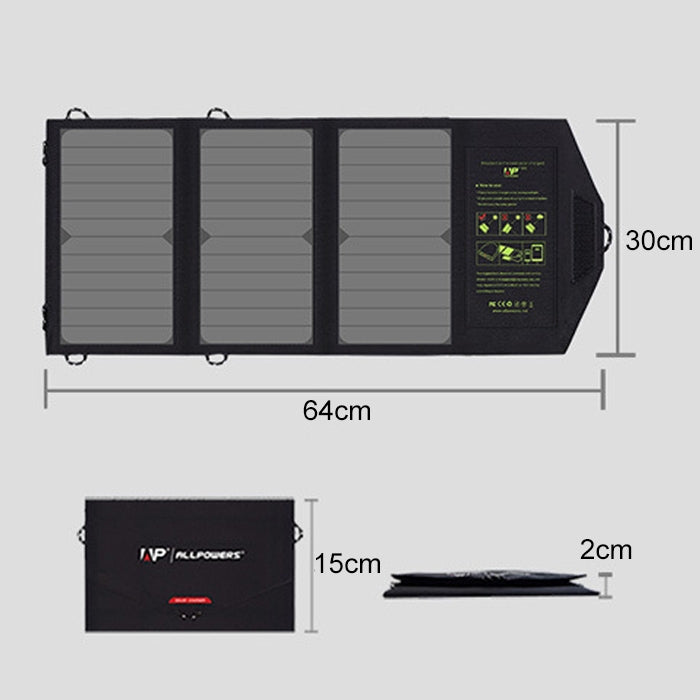 ALLPOWERS 5V 21W Portable Phone Charger Solar Charge Dual USB Output Mobile Phone Charger - Charger by buy2fix | Online Shopping UK | buy2fix