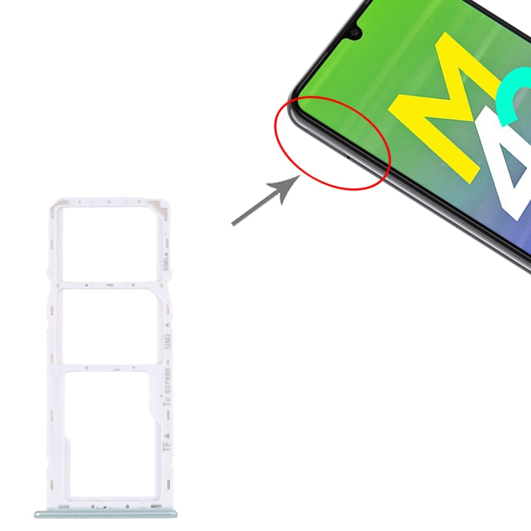 For Samsung Galaxy M42 5G SM-A436B Original SIM Card Tray + SIM Card Tray + Micro SD card tray (Green) - Repair & Spare Parts by buy2fix | Online Shopping UK | buy2fix