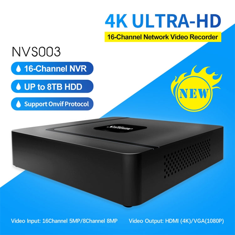 SriHome NVS003 4K Ultra HD 16 Channel Network Video Recorder, UK Plug - Digital Video Recorder by SriHome | Online Shopping UK | buy2fix