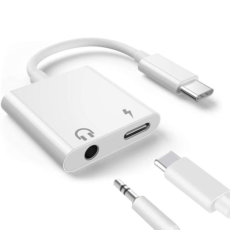 2 in 1 USB-C Adapter with 3.5mm Headphone Jack, Compatible for iPad Pro and Type-C Jack Phone - Type-C Adapter by buy2fix | Online Shopping UK | buy2fix