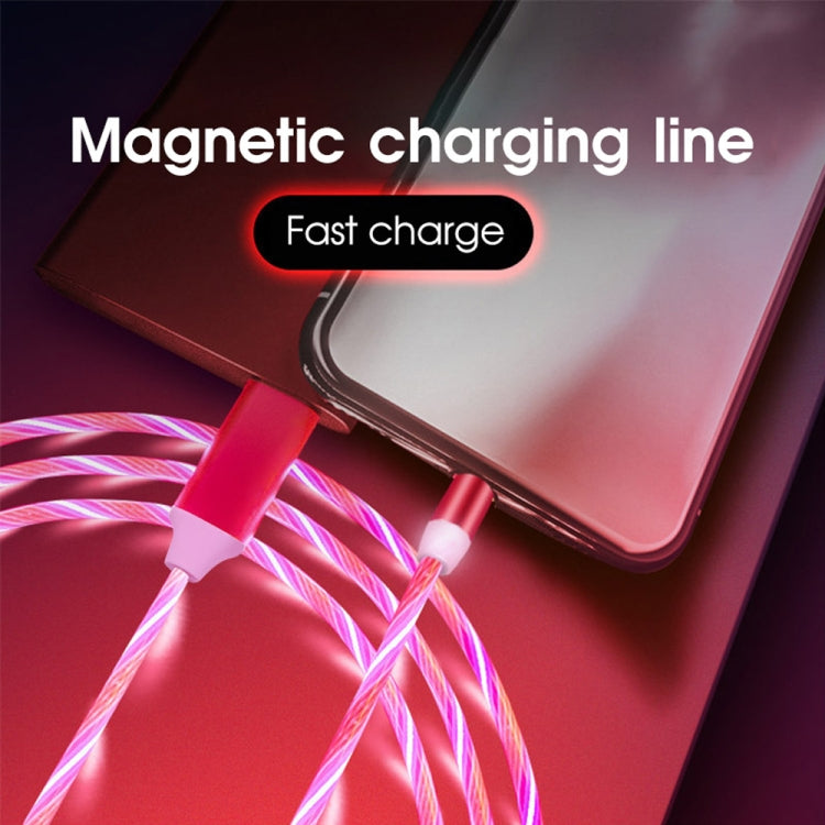 USB to Micro USB Magnetic Suction Colorful Streamer Mobile Phone Charging Cable, Length: 1m(Red Light) - Mobile Accessories by buy2fix | Online Shopping UK | buy2fix