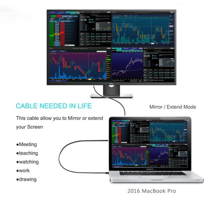 4K 60Hz Type-C to DP DisplayPort Connecting DP Adapter Cable, Cable Length: 1.8m - Computer & Networking by buy2fix | Online Shopping UK | buy2fix