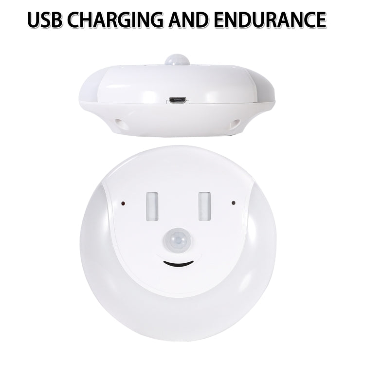 USB Charging Light & Human Body Sensing Control Smile Magnetic Night Light(Warm white light) - LED Light by buy2fix | Online Shopping UK | buy2fix
