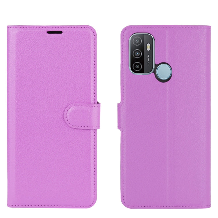 For OPPO A53 2020/OPPO A32 2020 Litchi Texture Horizontal Flip Protective Case with Holder & Card Slots & Wallet(Purple) - OPPO & vivo Accessories by buy2fix | Online Shopping UK | buy2fix