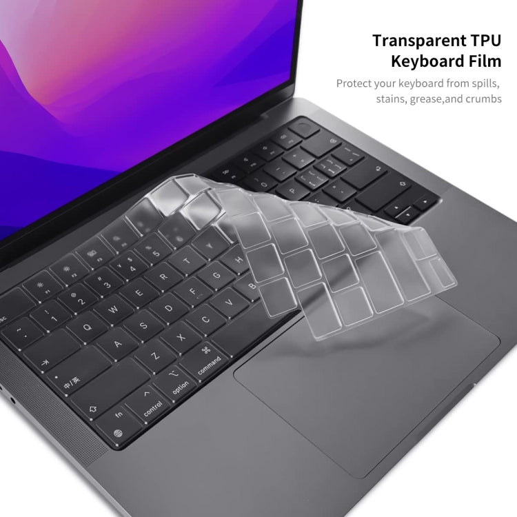 For MacBook Air 13.6 2022 A2681 EU Version ENKAY 3 in 1 Crystal Laptop Case with TPU Keyboard Film / Anti-dust Plugs (Grey) - MacBook Air Cases by ENKAY | Online Shopping UK | buy2fix