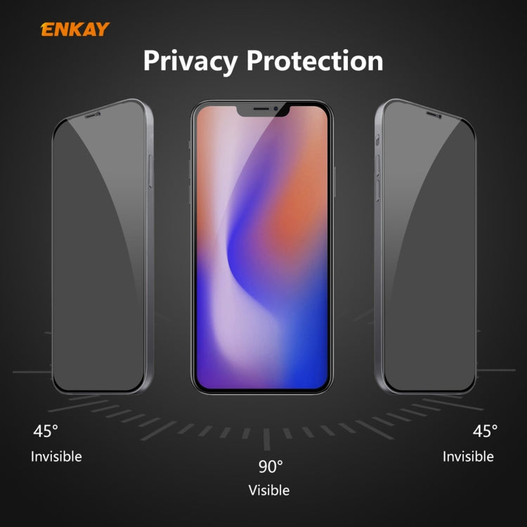 For iPhone 12 / 12 Pro 5pcs ENKAY Hat-Prince 0.26mm 9H 6D Privacy Anti-spy Full Screen Tempered Glass Film 6.1 - iPhone 12 / 12 Pro Tempered Glass by ENKAY | Online Shopping UK | buy2fix