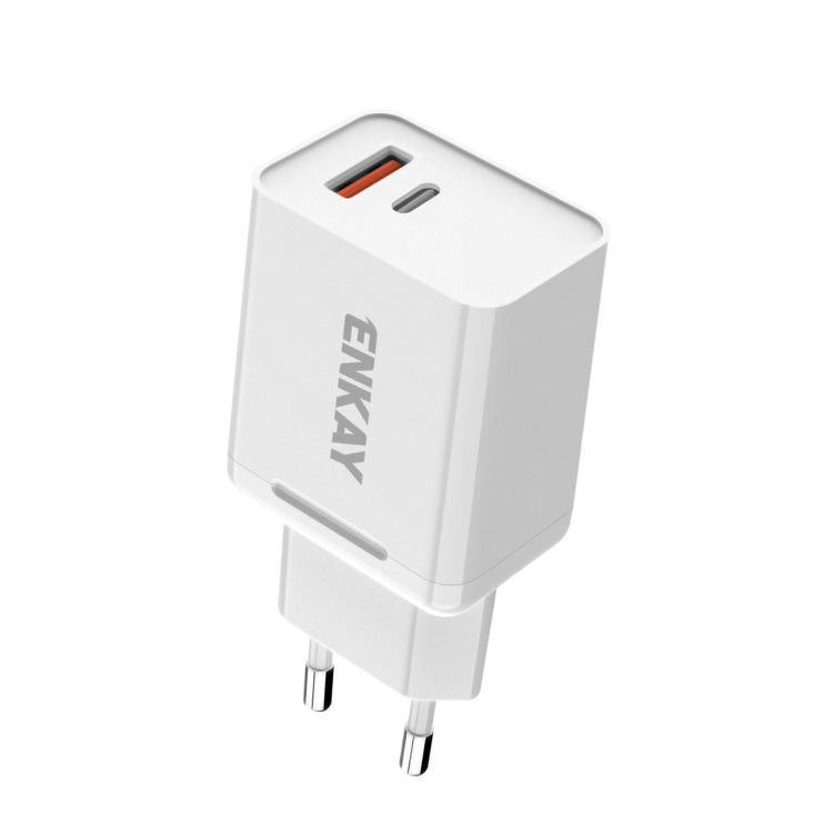 ENKAY Hat-Prince T030 18W 3A PD+QC 3.0 Fast Charging Travel Charger Power Adapter, EU Plug - USB Charger by ENKAY | Online Shopping UK | buy2fix