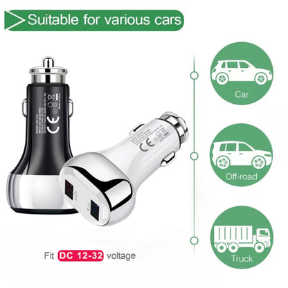 YSY-312 2 in 1 18W Portable QC3.0 Dual USB Car Charger + 1m 3A USB to Micro USB Data Cable Set(Black) - Car Charger by buy2fix | Online Shopping UK | buy2fix