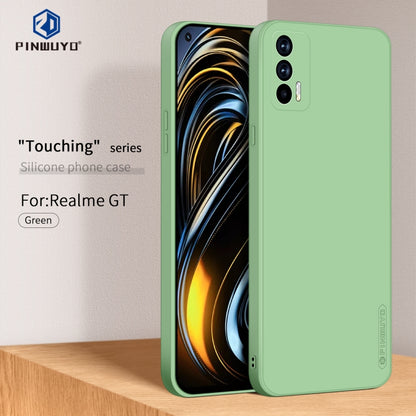 For OPPO Realme GT / GT NEO / Realme Q3 Pro PINWUYO Touching Series Liquid Silicone TPU Shockproof Case(Green) - Realme Cases by PINWUYO | Online Shopping UK | buy2fix