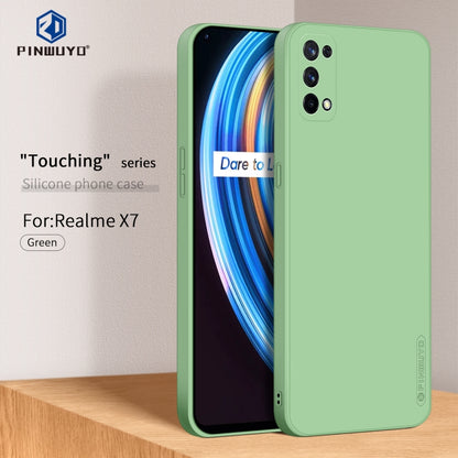 For OPPO Realme X7 / Realme Q2 Pro PINWUYO Touching Series Liquid Silicone TPU Shockproof Case(Green) - Realme Cases by PINWUYO | Online Shopping UK | buy2fix