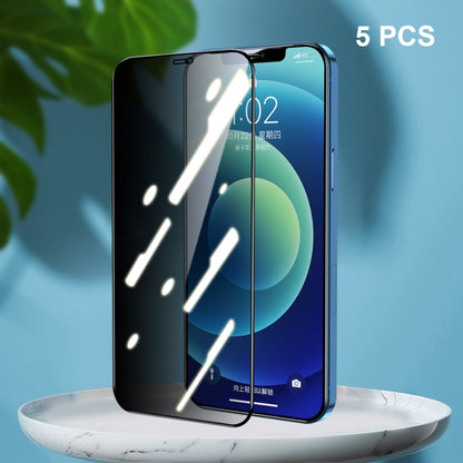 For iPhone 12 Pro Max 5pcs ENKAY Hat-Prince Full Coverage 28 Degree Privacy Screen Protector Anti-spy Tempered Glass Film - iPhone 12 Pro Max Tempered Glass by ENKAY | Online Shopping UK | buy2fix