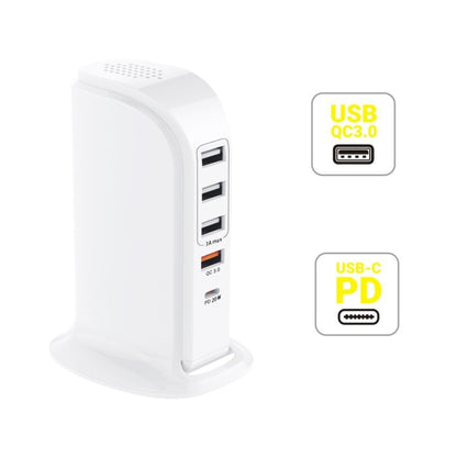 PD-36W PD3.0 + QC3.0 4-port USB Mobile Phone Charging Sailboat Multi Port Charger, UK Plug - Multifunction Charger by buy2fix | Online Shopping UK | buy2fix