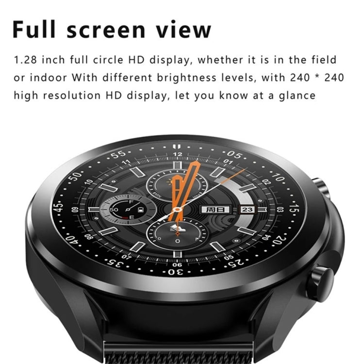 DW95 1.28 inch Color Screen Smart Watch, IP67 Waterproof,Steel Watchband,Support Bluetooth Call/Heart Rate Monitoring/Blood Pressure Monitoring/Blood Oxygen Monitoring/Sleep Monitoring(Silver) - Smart Wear by buy2fix | Online Shopping UK | buy2fix