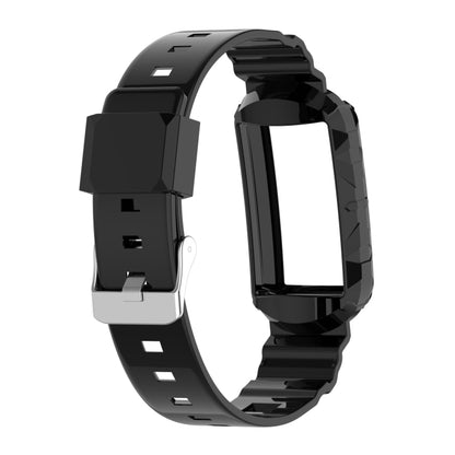 For Fitbit Charge 4 SE Silicone One Body Armor Watch Band(Black) - Watch Bands by buy2fix | Online Shopping UK | buy2fix