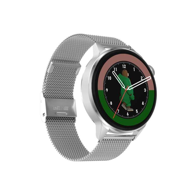 DT4 1.36 inch Steel Watchband Color Screen Smart Watch(Silver) - Smart Wear by buy2fix | Online Shopping UK | buy2fix