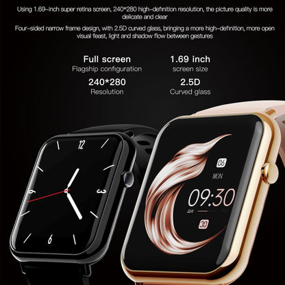Q19 Pro IP67 Waterproof 1.69 inch Smartwatch(Gold+Pink) - Smart Wear by buy2fix | Online Shopping UK | buy2fix