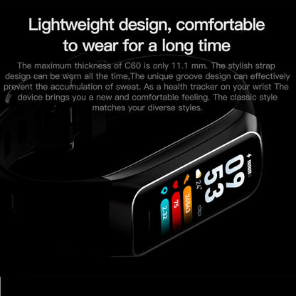 C60 IP67 Waterproof 1.1 inch Smart Fitness Band(Red) - Smart Wear by buy2fix | Online Shopping UK | buy2fix