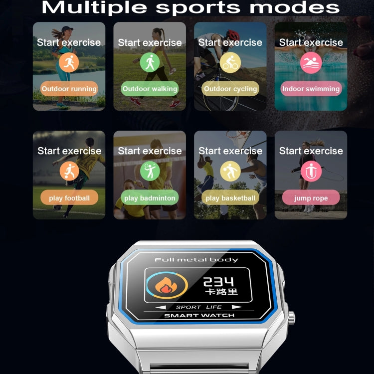 KW18  IP67 0.96 inch Steel Watchband Color Screen Smart Watch(Silver) - Smart Wear by buy2fix | Online Shopping UK | buy2fix