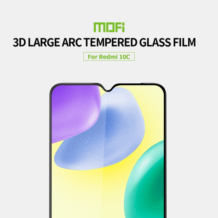 For Xiaomi Redmi 10C MOFI 9H 3D Explosion-proof Tempered Glass Film(Black) -  by MOFI | Online Shopping UK | buy2fix